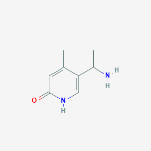 molecular formula C8H12N2O B13004943 5-(1-Aminoethyl)-4-methylpyridin-2-ol 