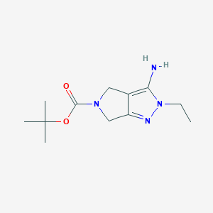 molecular formula C12H20N4O2 B13004979 tert-Butyl 3-amino-2-ethyl-4,6-dihydropyrrolo[3,4-c]pyrazole-5(2H)-carboxylate 