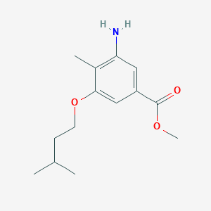 molecular formula C14H21NO3 B13004986 Methyl 3-amino-5-(isopentyloxy)-4-methylbenzoate 