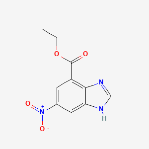 molecular formula C10H9N3O4 B13005005 Ethyl 6-nitro-1H-benzo[d]imidazole-4-carboxylate 