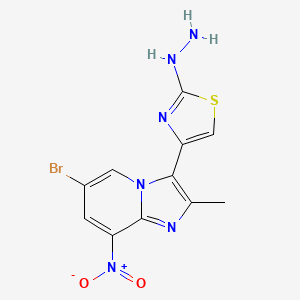 4-(6-Bromo-2-methyl-8-nitroimidazo[1,2-a]pyridin-3-yl)-2-hydrazinylthiazole