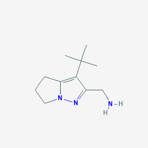 molecular formula C11H19N3 B13005032 (3-(tert-Butyl)-5,6-dihydro-4H-pyrrolo[1,2-b]pyrazol-2-yl)methanamine 