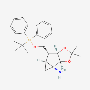 (3aS,3bR,4aS,5R,5aR)-5-(((tert-Butyldiphenylsilyl)oxy)methyl)-2,2-dimethyltetrahydrocyclopropa[3,4]cyclopenta[1,2-d][1,3]dioxol-3b(3aH)-amine