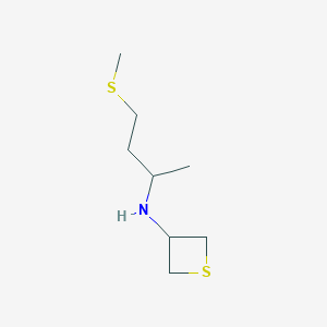 molecular formula C8H17NS2 B13005051 N-(4-(Methylthio)butan-2-yl)thietan-3-amine 