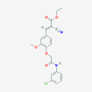 Ethyl 3-(4-(2-((3-chlorophenyl)amino)-2-oxoethoxy)-3-methoxyphenyl)-2-cyanoacrylate