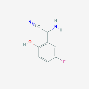 molecular formula C8H7FN2O B13005089 2-Amino-2-(5-fluoro-2-hydroxyphenyl)acetonitrile 