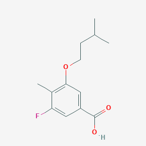 molecular formula C13H17FO3 B13005106 3-Fluoro-5-(isopentyloxy)-4-methylbenzoic acid 