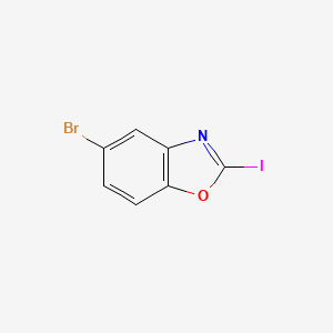 molecular formula C7H3BrINO B13005155 5-Bromo-2-iodobenzo[d]oxazole 