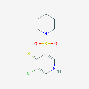 molecular formula C10H13ClN2O2S2 B13005166 3-Chloro-5-(piperidin-1-ylsulfonyl)pyridine-4-thiol 