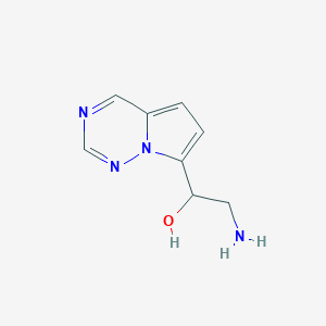 molecular formula C8H10N4O B13005169 2-Amino-1-(pyrrolo[2,1-f][1,2,4]triazin-7-yl)ethan-1-ol 