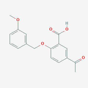 molecular formula C17H16O5 B13005193 5-Acetyl-2-((3-methoxybenzyl)oxy)benzoic acid 