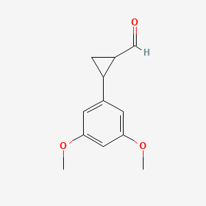 molecular formula C12H14O3 B13005203 2-(3,5-Dimethoxyphenyl)cyclopropanecarbaldehyde 