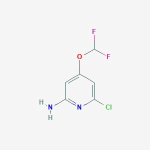 molecular formula C6H5ClF2N2O B13005213 6-Chloro-4-(difluoromethoxy)pyridin-2-amine 