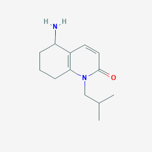 molecular formula C13H20N2O B13005215 5-Amino-1-isobutyl-5,6,7,8-tetrahydroquinolin-2(1H)-one 