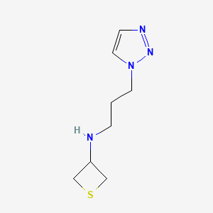 molecular formula C8H14N4S B13005233 N-(3-(1H-1,2,3-Triazol-1-yl)propyl)thietan-3-amine 