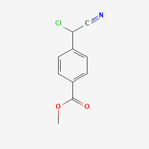 molecular formula C10H8ClNO2 B13005238 Methyl 4-(chloro(cyano)methyl)benzoate 