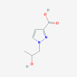 molecular formula C7H10N2O3 B13005257 1-(2-hydroxypropyl)-1H-pyrazole-3-carboxylic acid 