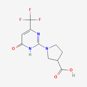 molecular formula C10H10F3N3O3 B13005273 1-(6-Oxo-4-(trifluoromethyl)-1,6-dihydropyrimidin-2-yl)pyrrolidine-3-carboxylic acid 