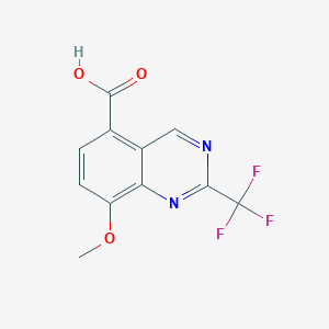 molecular formula C11H7F3N2O3 B13005281 5-Quinazolinecarboxylicacid,8-methoxy-2-(trifluoromethyl)- 