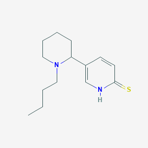 molecular formula C14H22N2S B13005313 5-(1-Butylpiperidin-2-yl)pyridine-2(1H)-thione 