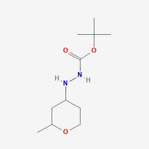 molecular formula C11H22N2O3 B13005323 N'-(2-methyloxan-4-yl)(tert-butoxy)carbohydrazide 