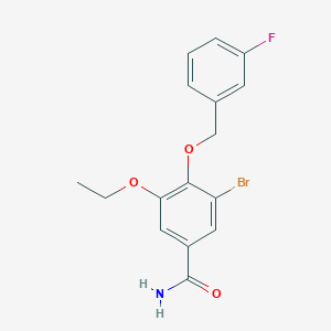 3-Bromo-5-ethoxy-4-((3-fluorobenzyl)oxy)benzamide