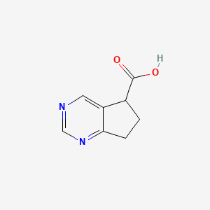 molecular formula C8H8N2O2 B13005337 6,7-Dihydro-5H-cyclopenta[d]pyrimidine-5-carboxylic acid 