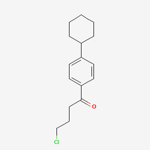 molecular formula C16H21ClO B13005357 4-Chloro-1-(4-cyclohexylphenyl)butan-1-one 