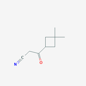 molecular formula C9H13NO B13005361 3-(3,3-Dimethylcyclobutyl)-3-oxopropanenitrile 