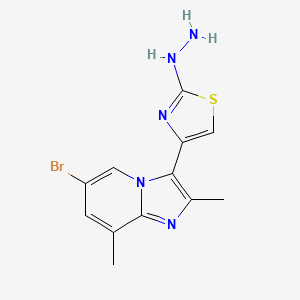 4-(6-Bromo-2,8-dimethylimidazo[1,2-a]pyridin-3-yl)-2-hydrazinylthiazole