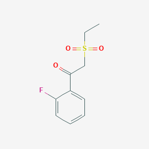 molecular formula C10H11FO3S B13005389 2-(Ethylsulfonyl)-1-(2-fluorophenyl)ethanone 