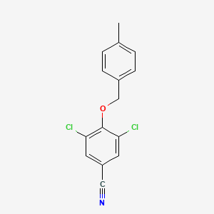 molecular formula C15H11Cl2NO B13005442 3,5-Dichloro-4-((4-methylbenzyl)oxy)benzonitrile 