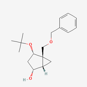 molecular formula C18H26O3 B13005456 (1S,2R,4S,5R)-5-((Benzyloxy)methyl)-4-(tert-butoxy)bicyclo[3.1.0]hexan-2-ol 