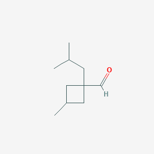 3-Methyl-1-(2-methylpropyl)cyclobutane-1-carbaldehyde