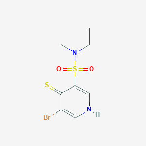 molecular formula C8H11BrN2O2S2 B13005579 5-Bromo-N-ethyl-4-mercapto-N-methylpyridine-3-sulfonamide 