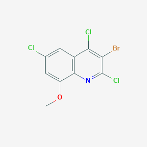 molecular formula C10H5BrCl3NO B13005580 3-Bromo-2,4,6-trichloro-8-methoxyquinoline 