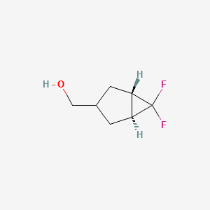 molecular formula C7H10F2O B13005594 trans-Bicyclo[3.1.0]hexane-3-methanol, 6,6-difluoro- 