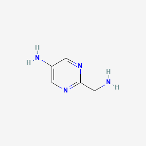 molecular formula C5H8N4 B13005603 2-(Aminomethyl)pyrimidin-5-amine 