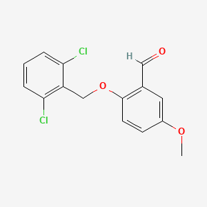 molecular formula C15H12Cl2O3 B13005616 2-((2,6-Dichlorobenzyl)oxy)-5-methoxybenzaldehyde 