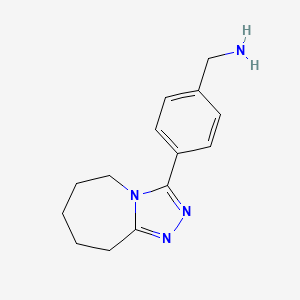 molecular formula C14H18N4 B13005620 (4-(6,7,8,9-Tetrahydro-5H-[1,2,4]triazolo[4,3-a]azepin-3-yl)phenyl)methanamine 