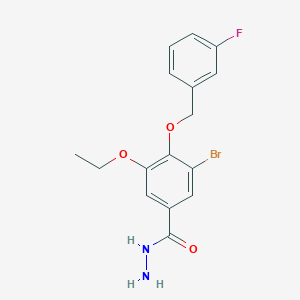 3-Bromo-5-ethoxy-4-((3-fluorobenzyl)oxy)benzohydrazide