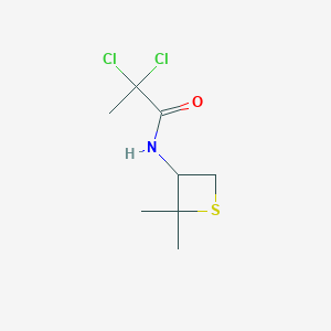 molecular formula C8H13Cl2NOS B13005641 2,2-Dichloro-N-(2,2-dimethylthietan-3-yl)propanamide 