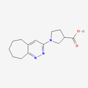 molecular formula C14H19N3O2 B13005642 1-(6,7,8,9-Tetrahydro-5H-cyclohepta[c]pyridazin-3-yl)pyrrolidine-3-carboxylic acid 