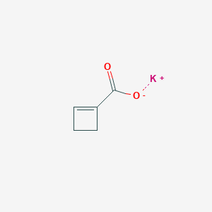 molecular formula C5H5KO2 B13005652 Potassiumcyclobut-1-ene-1-carboxylate 