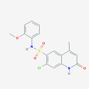 molecular formula C17H15ClN2O4S B13005654 7-Chloro-N-(2-methoxyphenyl)-4-methyl-2-oxo-1,2-dihydroquinoline-6-sulfonamide 