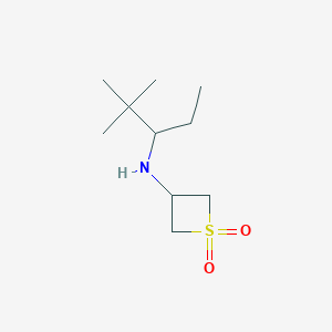 molecular formula C10H21NO2S B13005658 3-((2,2-Dimethylpentan-3-yl)amino)thietane1,1-dioxide 