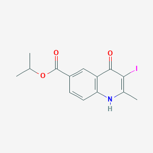 molecular formula C14H14INO3 B13005665 Isopropyl 3-iodo-2-methyl-4-oxo-1,4-dihydroquinoline-6-carboxylate 