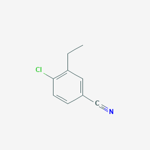 molecular formula C9H8ClN B13005671 4-Chloro-3-ethylbenzonitrile 