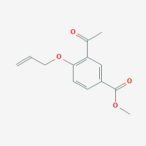 molecular formula C13H14O4 B13005742 Methyl 3-acetyl-4-(allyloxy)benzoate 