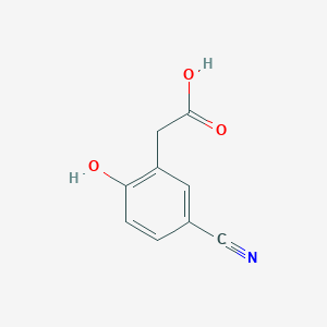 molecular formula C9H7NO3 B13005813 2-(5-Cyano-2-hydroxyphenyl)acetic acid 